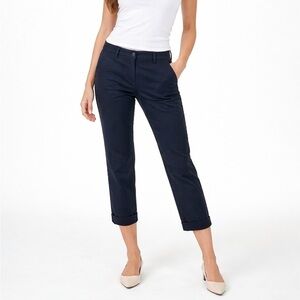J.Crew City Fit Navy Chino Pants Women’s 0 Low Rise Cropped Flat Front y2k